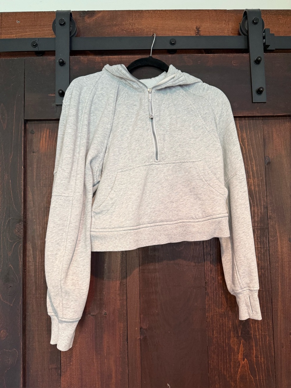 Lululemon Cropped Scuba Oversized Half Zip Hoodie - Heather Gray